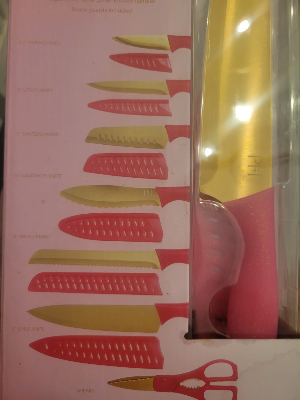 Paris Hilton Pink Handles with Gold Blades 13-Piece Cutlery Set
